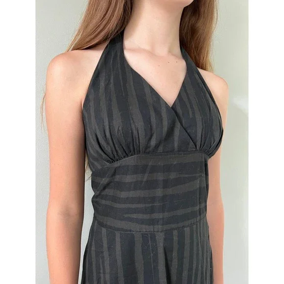 Womens Halter Style Zebra Striped Fall Sundress Dress | Rogan for Target | sz 7 - Picture 4 of 8